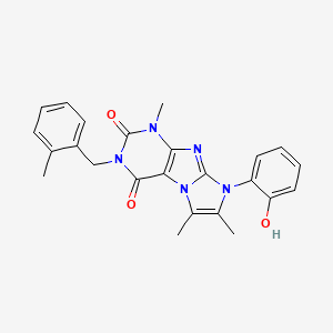 molecular formula C24H23N5O3 B2553879 8-(2-hydroxyphenyl)-1,6,7-trimethyl-3-(2-methylbenzyl)-1H-imidazo[2,1-f]purine-2,4(3H,8H)-dione CAS No. 919012-03-6