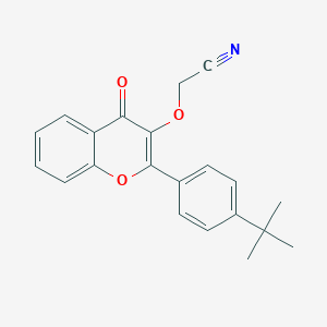 molecular formula C21H19NO3 B255388 2-[2-(4-Tert-butylphenyl)-4-oxochromen-3-yl]oxyacetonitrile 