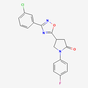 4-(3-(3-Chlorophenyl)-1,2,4-oxadiazol-5-yl)-1-(4-fluorophenyl)pyrrolidin-2-one