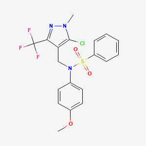 N-{[5-chloro-1-methyl-3-(trifluoromethyl)-1H-pyrazol-4-yl]methyl}-N-(4-methoxyphenyl)benzenesulfonamide
