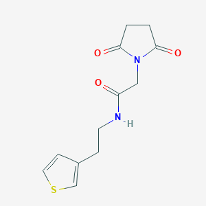 B2553899 2-(2,5-dioxopyrrolidin-1-yl)-N-(2-(thiophen-3-yl)ethyl)acetamide CAS No. 1251577-20-4