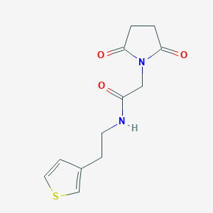 molecular formula C12H14N2O3S B2553899 N-(2-(thiophène-3-yl)éthyl)-2-(2,5-dioxopyrrolidin-1-yl)acétamide CAS No. 1251577-20-4