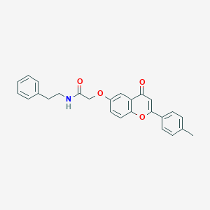 molecular formula C26H23NO4 B255390 2-{[2-(4-methylphenyl)-4-oxo-4H-chromen-6-yl]oxy}-N-(2-phenylethyl)acetamide 