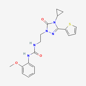 molecular formula C19H21N5O3S B2553904 1-(2-(4-环丙基-5-氧代-3-(噻吩-2-基)-4,5-二氢-1H-1,2,4-三唑-1-基)乙基)-3-(2-甲氧基苯基)脲 CAS No. 1448132-73-7