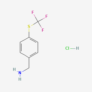 molecular formula C8H9ClF3NS B2553908 {4-[(Trifluoromethyl)sulfanyl]phenyl}methanamine hydrochloride CAS No. 127842-66-4