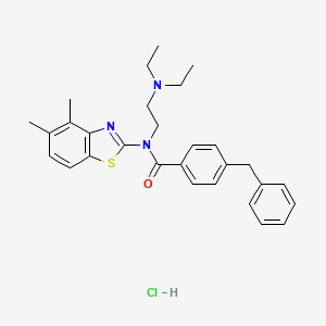 molecular formula C29H34ClN3OS B2553918 4-benzyl-N-(2-(diethylamino)ethyl)-N-(4,5-dimethylbenzo[d]thiazol-2-yl)benzamide hydrochloride CAS No. 1215691-60-3