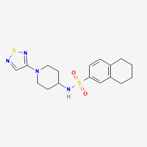 molecular formula C17H22N4O2S2 B2553920 N-(1-(1,2,5-噻二唑-3-基)哌啶-4-基)-5,6,7,8-四氢萘-2-磺酰胺 CAS No. 2034604-89-0