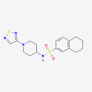 molecular formula C17H22N4O2S2 B2553920 N-[1-(1,2,5-thiadiazol-3-yl)piperidin-4-yl]-5,6,7,8-tetrahydronaphthalene-2-sulfonamide CAS No. 2034604-89-0