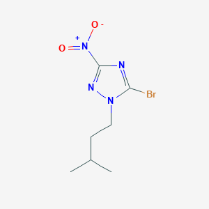 molecular formula C7H11BrN4O2 B2553926 5-bromo-1-isopentyl-3-nitro-1H-1,2,4-triazole CAS No. 1224155-17-2