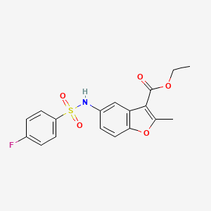 Ethyl 5-(4-fluorophenylsulfonamido)-2-methylbenzofuran-3-carboxylate