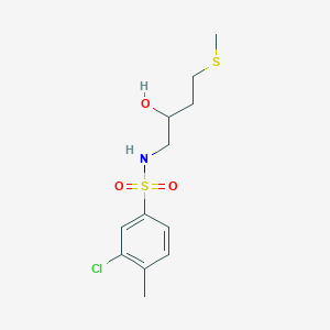 molecular formula C12H18ClNO3S2 B2553935 3-Chloro-N-(2-hydroxy-4-methylsulfanylbutyl)-4-methylbenzenesulfonamide CAS No. 2320209-77-4
