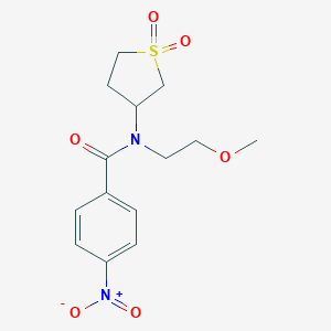 molecular formula C14H18N2O6S B255394 N-(1,1-dioxothiolan-3-yl)-N-(2-methoxyethyl)-4-nitrobenzamide 