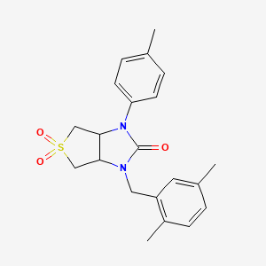 1-(2,5-dimethylbenzyl)-3-(p-tolyl)tetrahydro-1H-thieno[3,4-d]imidazol-2(3H)-one 5,5-dioxide