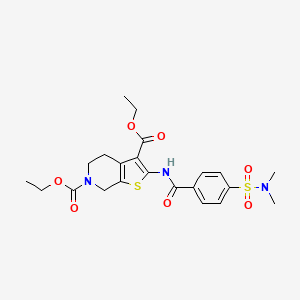 molecular formula C22H27N3O7S2 B2553944 2-(4-(N,N-二甲基磺酰氨基)苯甲酰胺基)-4,5-二氢噻吩并[2,3-c]吡啶-3,6(7H)-二羧酸二乙酯 CAS No. 449781-44-6