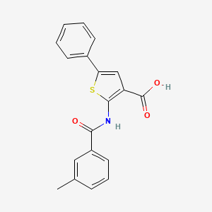 molecular formula C19H15NO3S B2553947 2-(3-甲基苯甲酰胺)-5-苯硫代吩-3-羧酸 CAS No. 380646-24-2