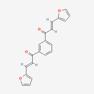 molecular formula C20H14O4 B2553948 (2E)-3-(furan-2-yl)-1-{3-[(2E)-3-(furan-2-yl)prop-2-enoyl]phenyl}prop-2-en-1-one CAS No. 56270-12-3