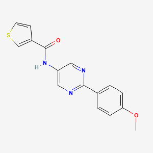 molecular formula C16H13N3O2S B2553955 N-[2-(4-Methoxyphenyl)pyrimidin-5-yl]thiophene-3-carboxamide CAS No. 2319723-60-7