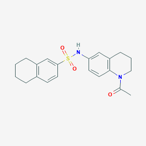 molecular formula C21H24N2O3S B2553956 N-(1-乙酰-1,2,3,4-四氢喹啉-6-基)-5,6,7,8-四氢萘-2-磺酰胺 CAS No. 1005293-02-6