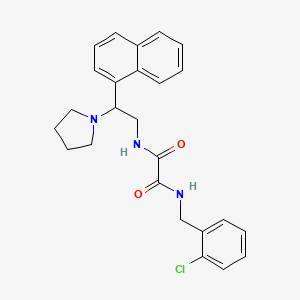 molecular formula C25H26ClN3O2 B2553958 N1-(2-chlorobenzyl)-N2-(2-(naphthalen-1-yl)-2-(pyrrolidin-1-yl)ethyl)oxalamide CAS No. 941996-59-4