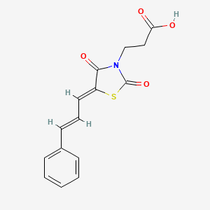 molecular formula C15H13NO4S B2553960 3-((Z)-2,4-dioxo-5-((E)-3-phenylallylidene)thiazolidin-3-yl)propanoic acid CAS No. 49545-22-4