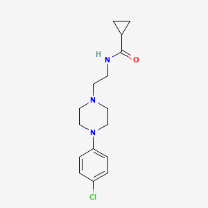 molecular formula C16H22ClN3O B2553979 N-(2-(4-(4-chlorophenyl)piperazin-1-yl)ethyl)cyclopropanecarboxamide CAS No. 1049470-48-5
