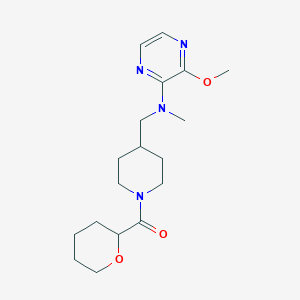 [4-[[(3-Methoxypyrazin-2-yl)-methylamino]methyl]piperidin-1-yl]-(oxan-2-yl)methanone