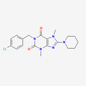 molecular formula C19H22ClN5O2 B2553983 1-(4-chlorobenzyl)-3,7-dimethyl-8-(piperidin-1-yl)-1H-purine-2,6(3H,7H)-dione CAS No. 317841-03-5