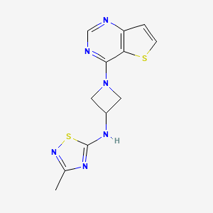 molecular formula C12H12N6S2 B2553985 3-Methyl-N-(1-thieno[3,2-d]pyrimidin-4-ylazetidin-3-yl)-1,2,4-thiadiazol-5-amine CAS No. 2415535-16-7