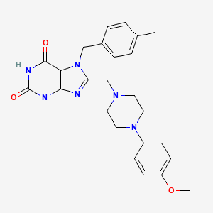 molecular formula C26H30N6O3 B2553990 8-{[4-(4-methoxyphenyl)piperazin-1-yl]methyl}-3-methyl-7-[(4-methylphenyl)methyl]-2,3,6,7-tetrahydro-1H-purine-2,6-dione CAS No. 862979-47-3