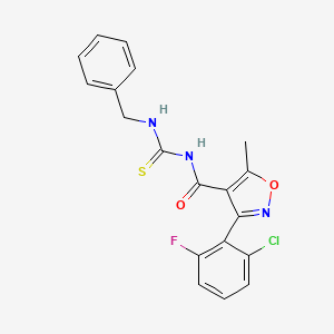 molecular formula C19H15ClFN3O2S B2553995 N-(benzylcarbamothioyl)-3-(2-chloro-6-fluorophenyl)-5-methyl-1,2-oxazole-4-carboxamide CAS No. 536722-89-1