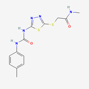 molecular formula C13H15N5O2S2 B2553998 N-methyl-2-((5-(3-(p-tolyl)ureido)-1,3,4-thiadiazol-2-yl)thio)acetamide CAS No. 946320-71-4