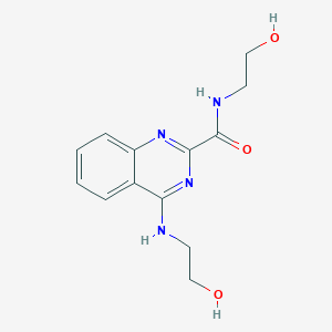 molecular formula C13H16N4O3 B255400 N-(2-hydroxyethyl)-4-((2-hydroxyethyl)amino)quinazoline-2-carboxamide 