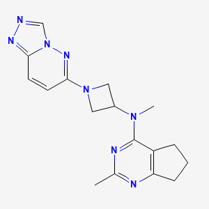 molecular formula C17H20N8 B2554006 N-methyl-N-{2-methyl-5H,6H,7H-cyclopenta[d]pyrimidin-4-yl}-1-{[1,2,4]triazolo[4,3-b]pyridazin-6-yl}azetidin-3-amine CAS No. 2197903-39-0