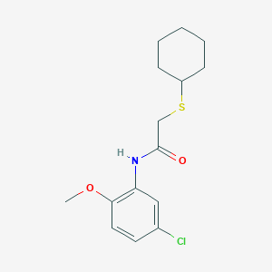 molecular formula C15H20ClNO2S B255401 N-(5-chloro-2-methoxyphenyl)-2-(cyclohexylthio)acetamide 