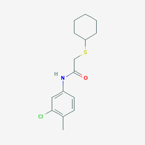 molecular formula C15H20ClNOS B255402 N-(3-chloro-4-methylphenyl)-2-(cyclohexylthio)acetamide 