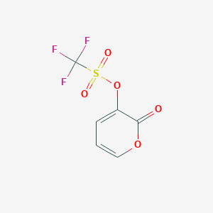 molecular formula C6H3F3O5S B2554028 3-(Trifluoromethanesulfonyloxy)pyran-2-one CAS No. 1256469-25-6