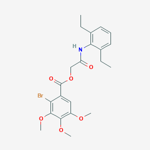 molecular formula C22H26BrNO6 B255404 2-(2,6-Diethylanilino)-2-oxoethyl 2-bromo-3,4,5-trimethoxybenzoate 