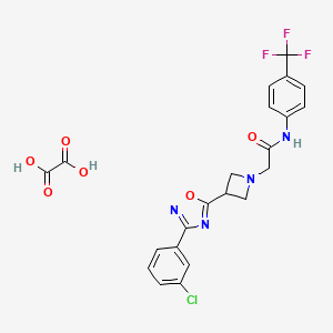 molecular formula C22H18ClF3N4O6 B2554040 草酸2-(3-(3-(3-氯苯基)-1,2,4-恶二唑-5-基)氮杂环丁-1-基)-N-(4-(三氟甲基)苯基)乙酰胺 CAS No. 1351608-85-9