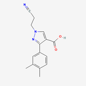 molecular formula C15H15N3O2 B2554045 1-(2-cyanoethyl)-3-(3,4-dimethylphenyl)-1H-pyrazole-4-carboxylic acid CAS No. 956411-60-2
