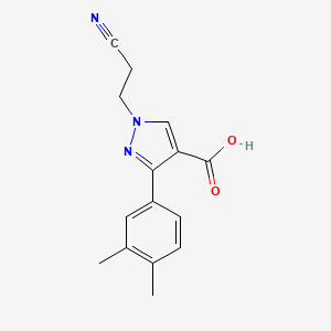 molecular formula C15H15N3O2 B2554045 1-(2-氰乙基)-3-(3,4-二甲基苯基)-1H-吡唑-4-羧酸 CAS No. 956411-60-2