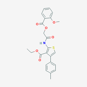 molecular formula C24H23NO6S B255405 Ethyl 2-[[2-(2-methoxybenzoyl)oxyacetyl]amino]-4-(4-methylphenyl)thiophene-3-carboxylate 