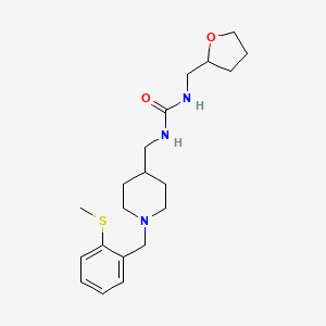 molecular formula C20H31N3O2S B2554050 1-((1-(2-(Methylthio)benzyl)piperidin-4-yl)methyl)-3-((tetrahydrofuran-2-yl)methyl)urea CAS No. 2034228-56-1