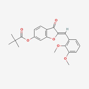 (2Z)-2-(2,3-dimethoxybenzylidene)-3-oxo-2,3-dihydro-1-benzofuran-6-yl 2,2-dimethylpropanoate