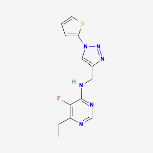6-Ethyl-5-fluoro-N-[(1-thiophen-2-yltriazol-4-yl)methyl]pyrimidin-4-amine