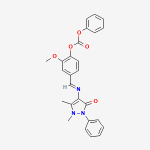 [4-[(1,5-Dimethyl-3-oxo-2-phenylpyrazol-4-yl)iminomethyl]-2-methoxyphenyl] phenyl carbonate