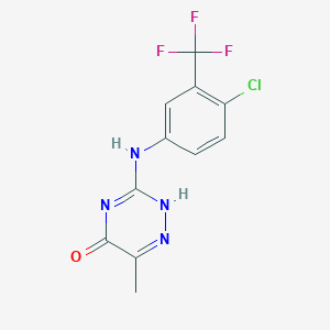 molecular formula C11H8ClF3N4O B255408 3-[4-chloro-3-(trifluoromethyl)anilino]-6-methyl-2H-1,2,4-triazin-5-one 