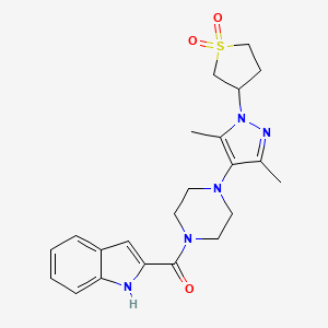 (4-(1-(1,1-dioxidotetrahydrothiophen-3-yl)-3,5-dimethyl-1H-pyrazol-4-yl)piperazin-1-yl)(1H-indol-2-yl)methanone