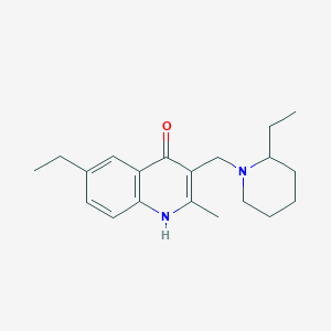 molecular formula C20H28N2O B255409 6-Ethyl-3-[(2-ethyl-1-piperidinyl)methyl]-2-methyl-4-quinolinol 