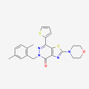 molecular formula C22H22N4O2S2 B2554090 5-(2,5-dimethylbenzyl)-2-morpholino-7-(thiophen-2-yl)thiazolo[4,5-d]pyridazin-4(5H)-one CAS No. 1021096-09-2