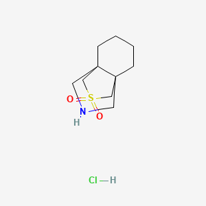 molecular formula C10H18ClNO2S B2554095 Tetrahydro-1H,3H-3a,7a-(methanoiminomethano)benzo[c]thiophene 2,2-dioxide hydrochloride CAS No. 2138104-34-2
